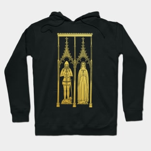 Medieval Tomb Brass Rubbing Knight and Lady Hoodie